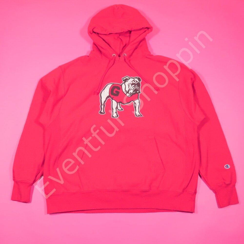 Champion Reverse Weave Georgia Bulldogs Hoodie in Red Size XL - Picture 2 of 7